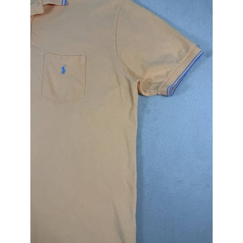 Vintage Polo Ralph Lauren Peach Short Sleeve Pocket Polo Shirt Size L